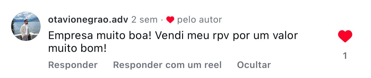 Comentário de cliente no Instagram sobre a Liberta
